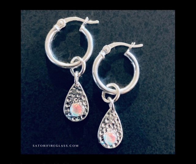 Fire Lights on Hammered Earrings