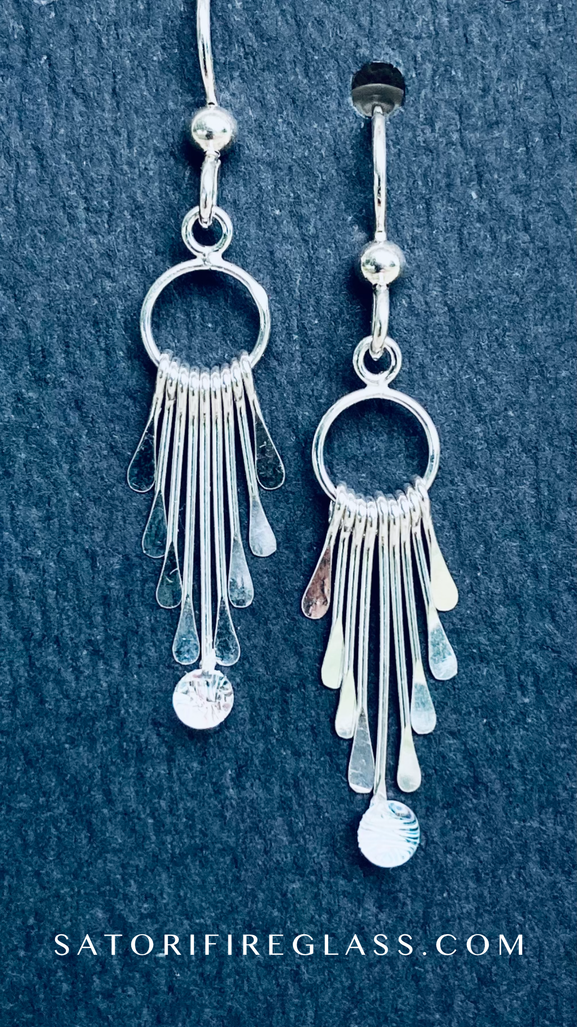 Fire Lights Earrings on Sterling Tassels