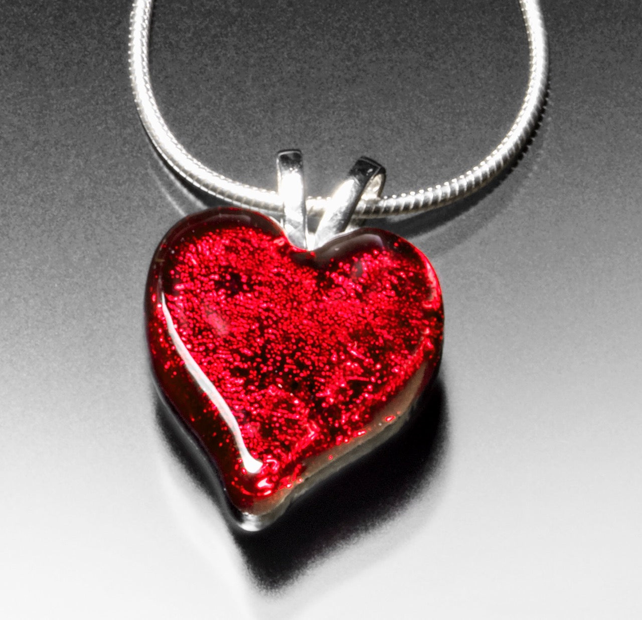 Red Glass Heart Pendant Mimi Glass Heart Necklace In Red – Gemini