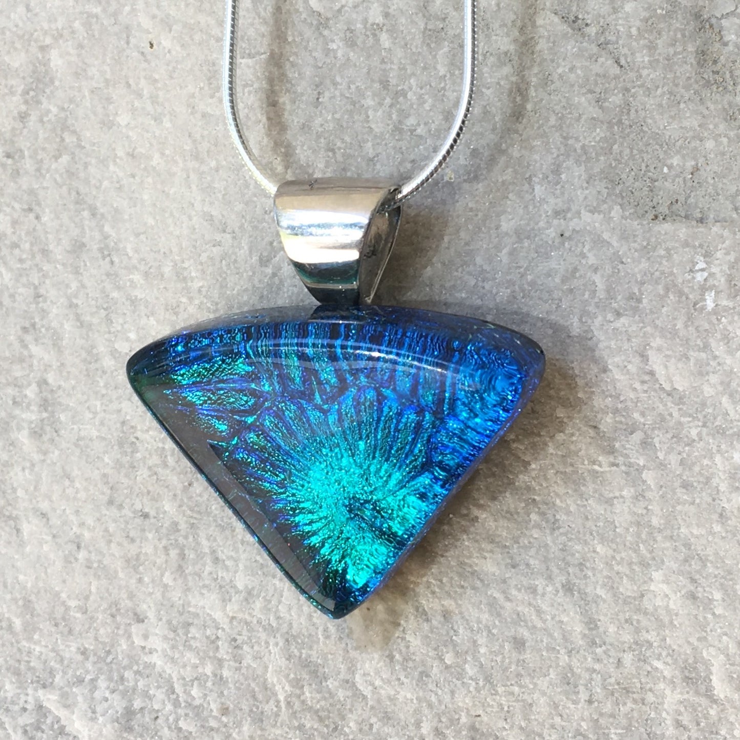 Satori Blue Bursts Fan w/ Sterling Silver