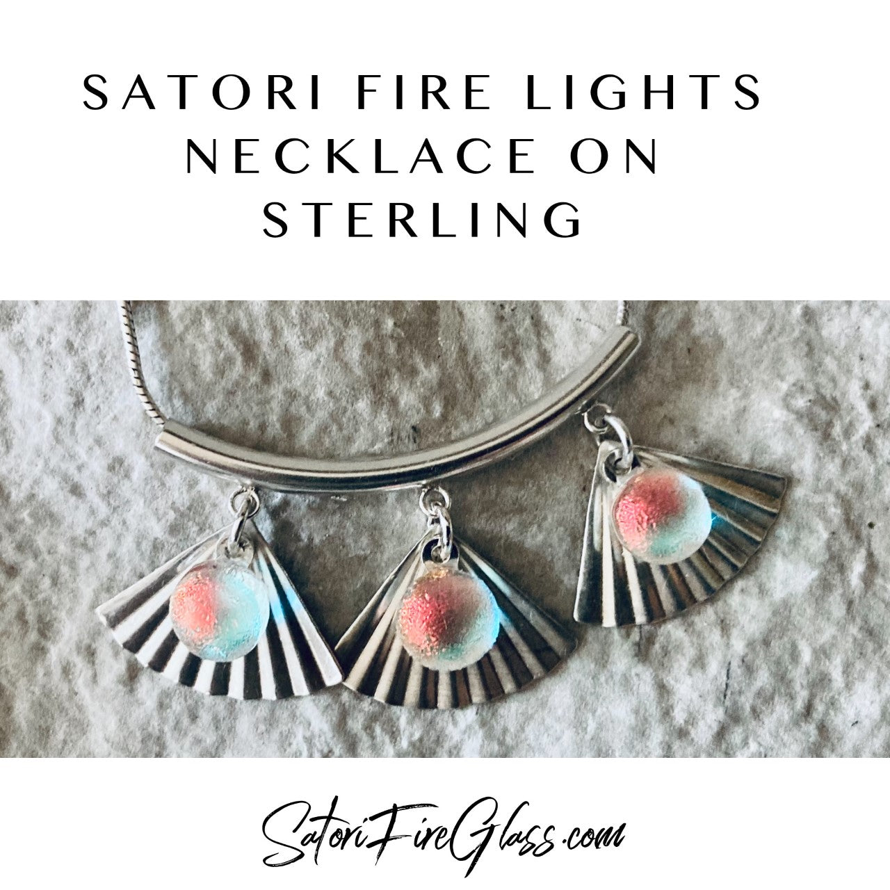 Satori Fire Lights on Sterling Fans Necklace