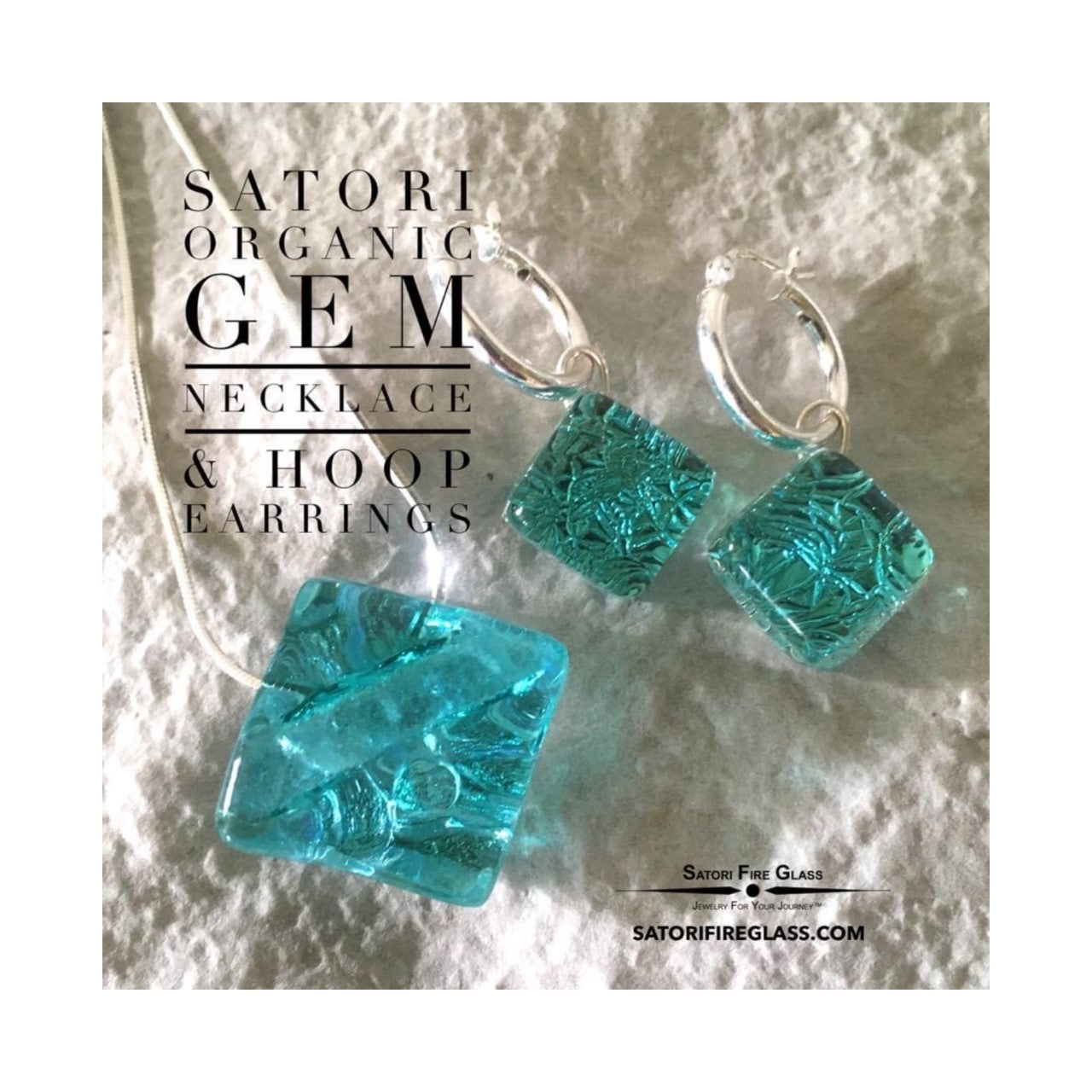 Satori Organic Gem & Sterling Hoops Set
