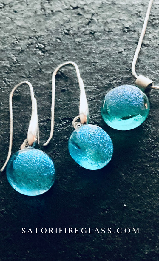 Satori Aqua & Long Drop Earrings Set