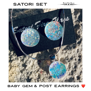 Rainbow Baby Gem & Post Earrings Set