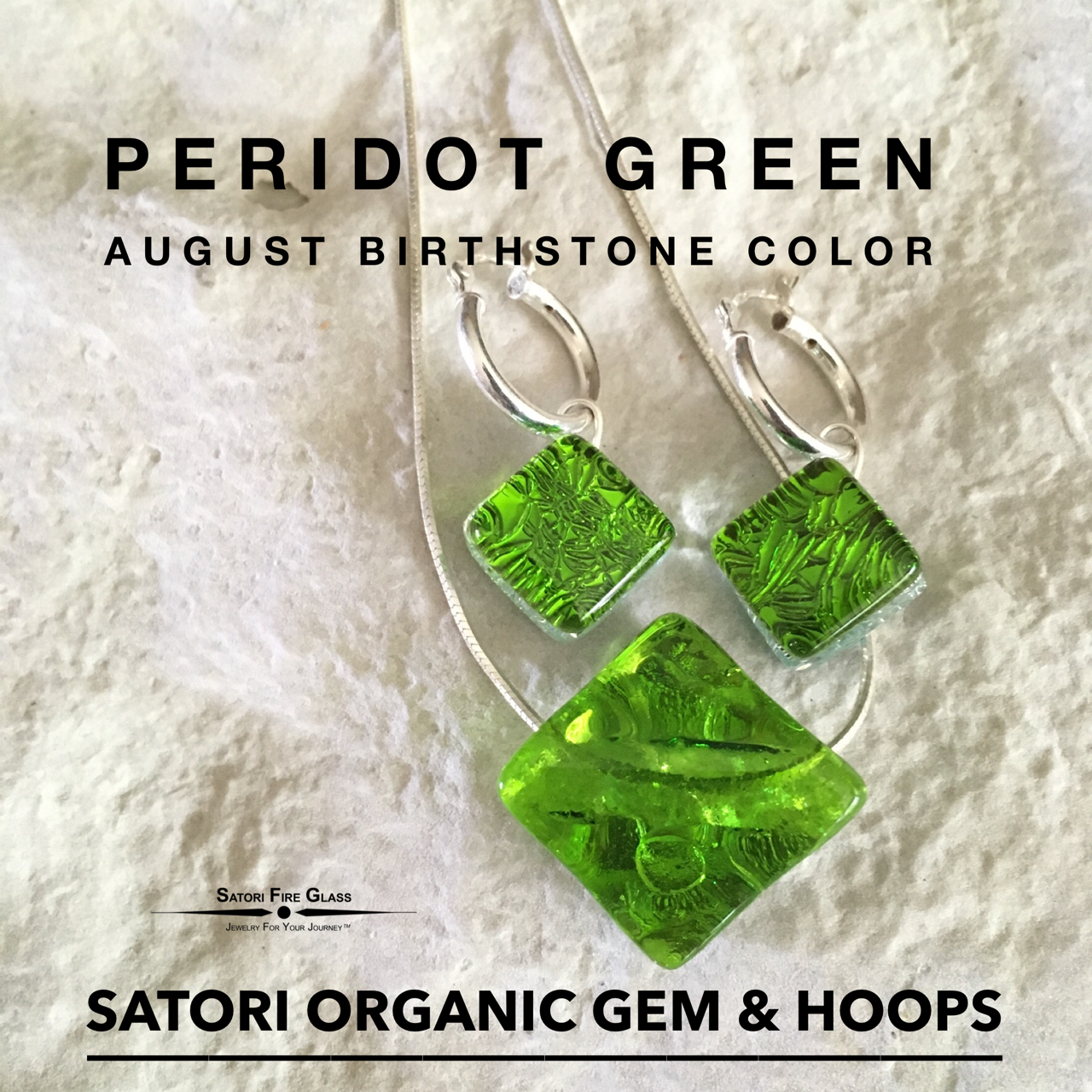 Satori Organic Gem & Sterling Silver Hoops