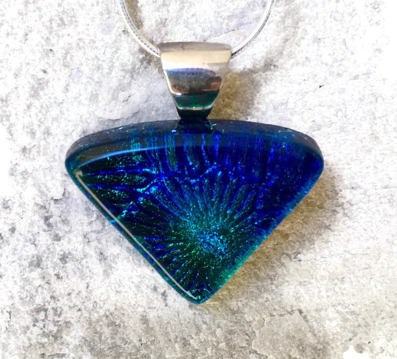 Satori Blue Bursts Fan w/ Sterling Silver