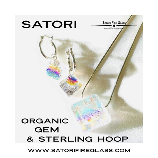 Satori Organic Rainbow Gem & Sterling Hoop Set