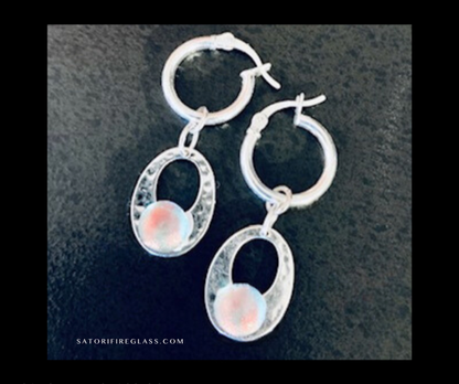 Fire Lights on Hammered Earrings