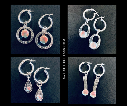 Fire Lights on Hammered Earrings