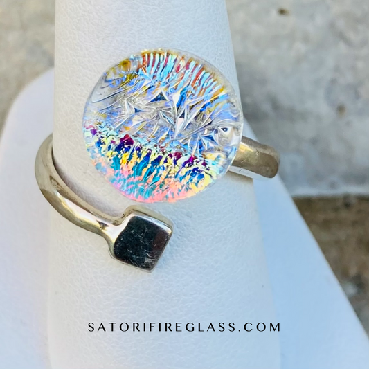 Satori Glass and Sterling Silver Adjustable Rings