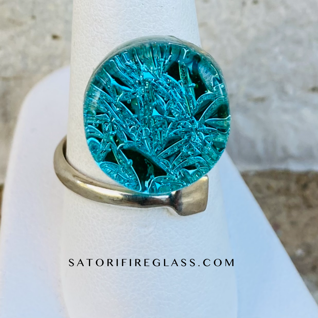 Satori Glass and Sterling Silver Adjustable Rings