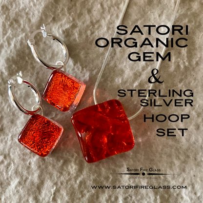 Satori Organic Gem & Sterling Hoop Set