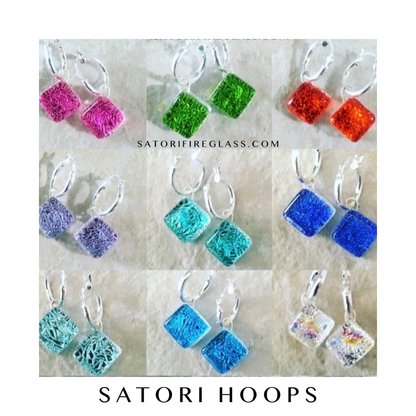 Satori Glass & Sterling Hoops