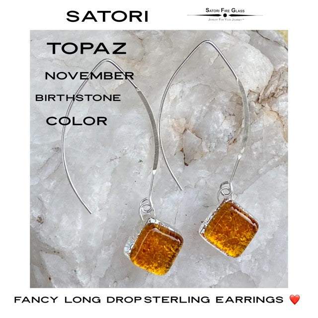 Satori Long Drop Hook Earrings – Satori Fire Glass