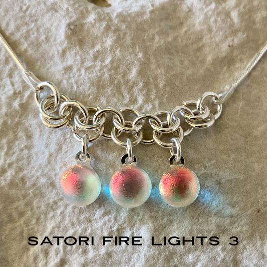 Satori Fire Lights 3 on Sterling Rings