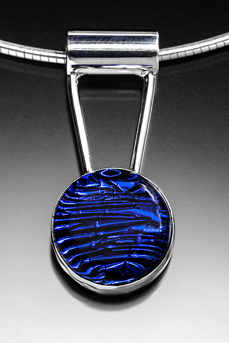 Satori Deep Cobalt Glass Drop with Sterling Silver Chain
