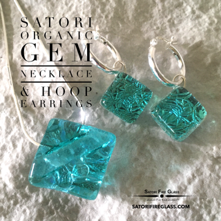 Satori Organic Gem & Sterling Hoops Set