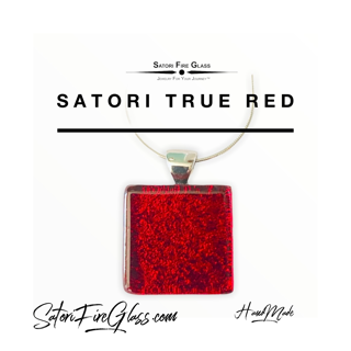 Satori True Red .625 Square Necklace