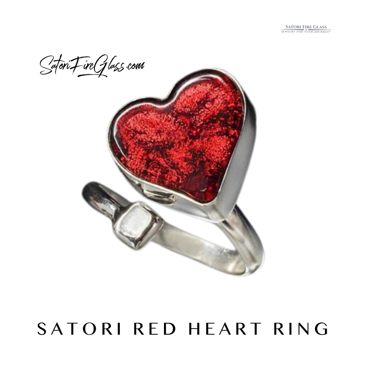 Red Heart Ring Set In Sterling