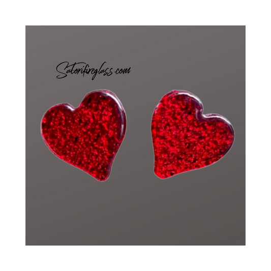 Satori Red Heart Post Earrings