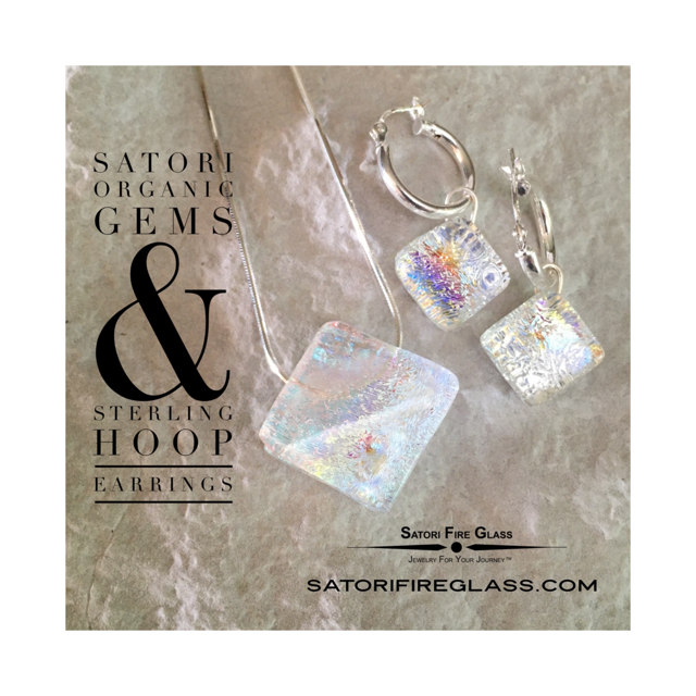 Satori Organic Gem & Sterling Hoop Set