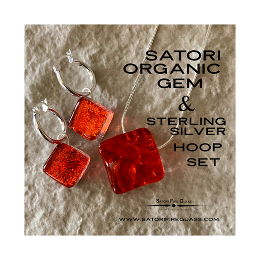 Satori Organic Gems & Sterling Hoops Set